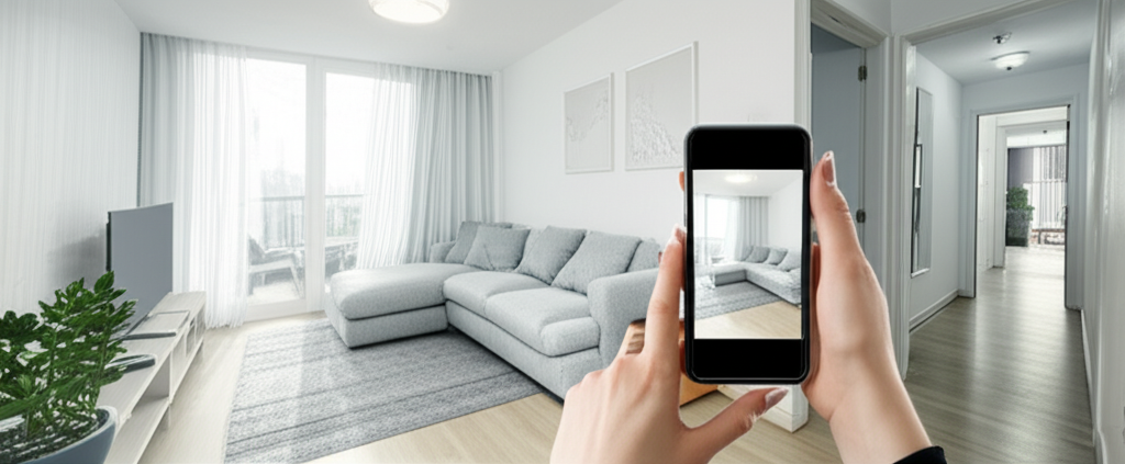 Процесс подготовки качественных фотографий, чтобы на Циан создать объявление о продаже квартиры.