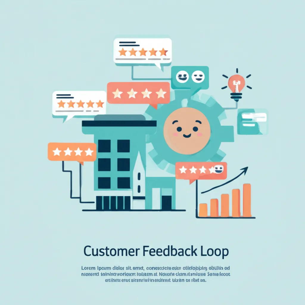 Визуальная концепция, демонстрирующая улучшение обратной связи с клиентом через сбор и анализ данных.