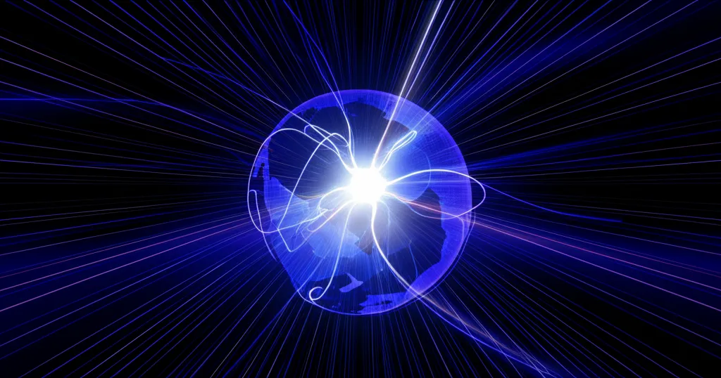 Абстрактное изображение нейросети, обрабатывающей потоки информации для задачи веб-скрапинг с qwen3 2025.