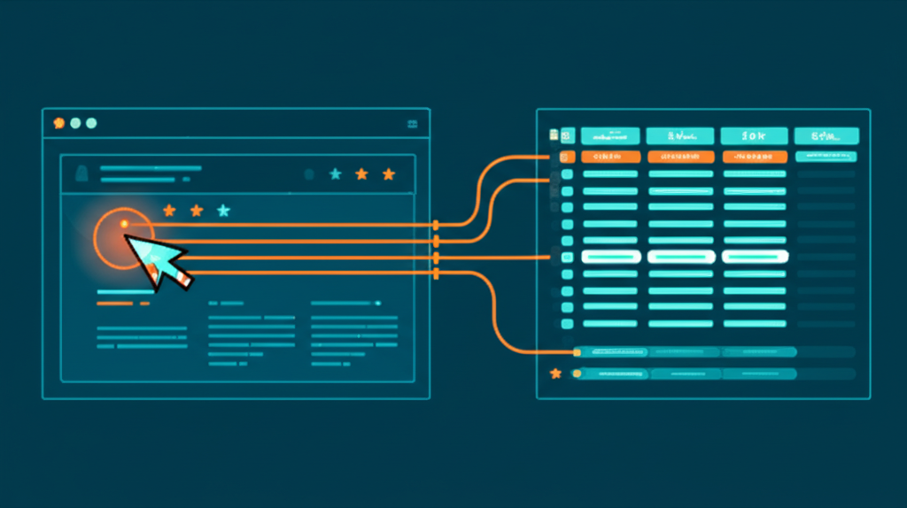 Современный интерфейс, демонстрирующий как работают визуальные средства парсинга для извлечения информации с веб-страниц.